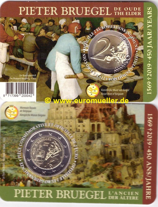 Belgien 2 Euro Sondermünze 2019...P. Bruegel...bu. in franz. CC   