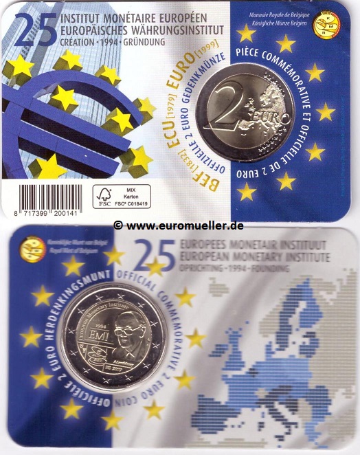 Belgien 2 Euro Sondermünze 2019...E.M.I....bu. in nied. CC   