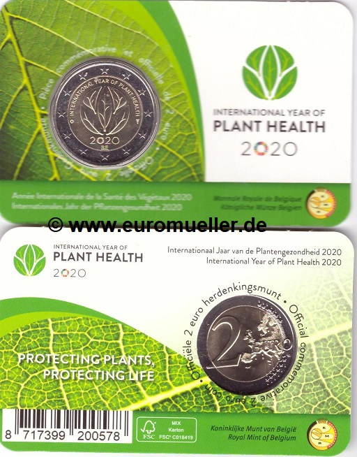 Belgien 2 Euro Sondermünze 2020...Plant Health....bu. in franz. CC   