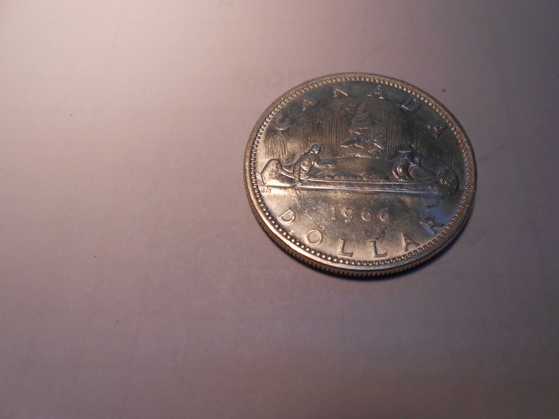  Kanada Silber 1 Dollar 1966(2) Umlaufmünze Kanu, Elizabeth II.   