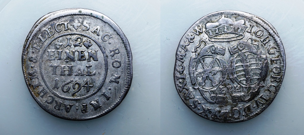  Sachsen 1/12 Taler 1694 EPH   