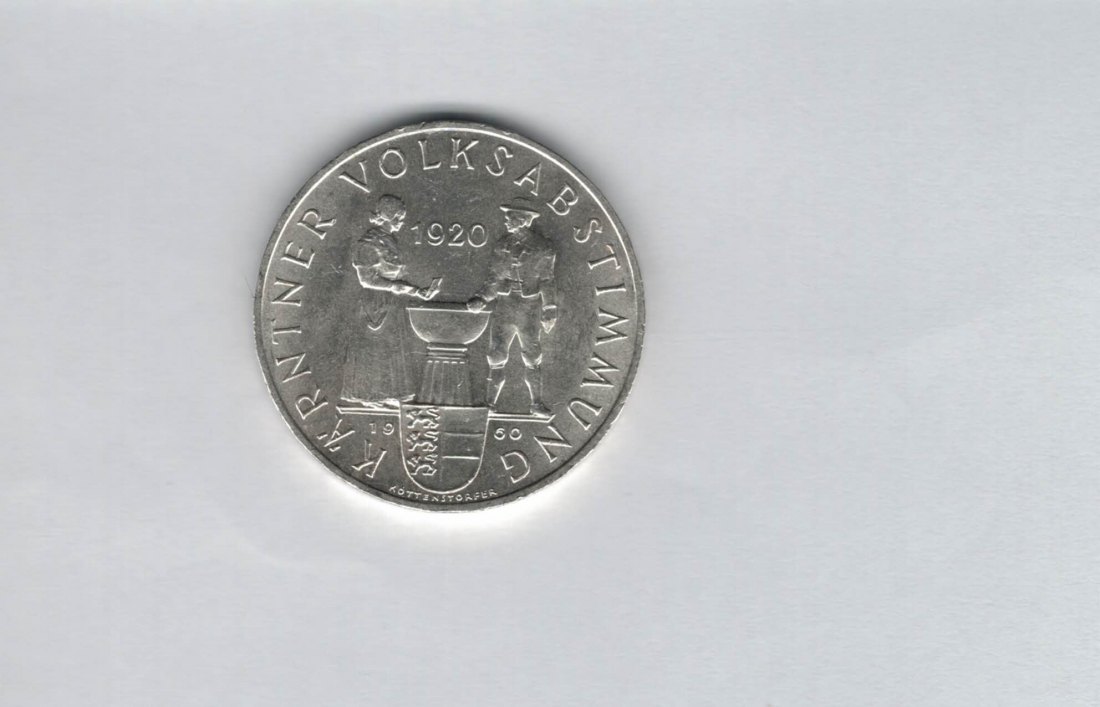  25 Schilling 1960 Kärntner Volksabstimmung 1920 Ag Gedenkmünze Österreich Spittalgold9800 (04588/6)   