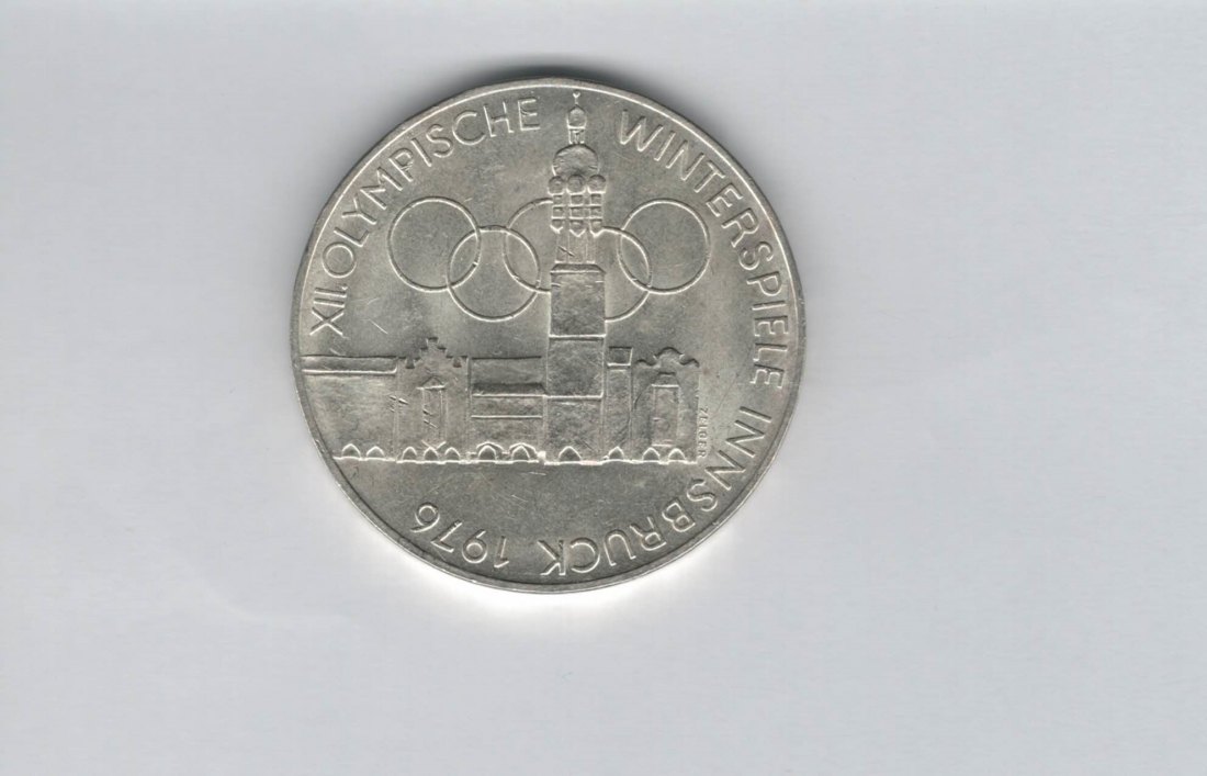  100 Schilling 1976 Winterolympiade Innsbruck Stadtturm Hall silber Österreich (01914/6)   