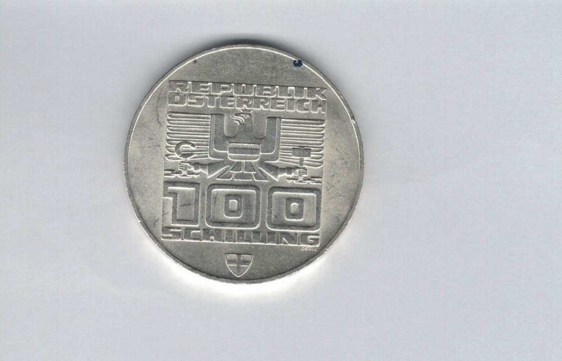  100 Schilling 1976 Berg Isel Schanze Innsbruck Wien Olypm. Winterspiele Ag Österreich2.Rep (01914/9)   