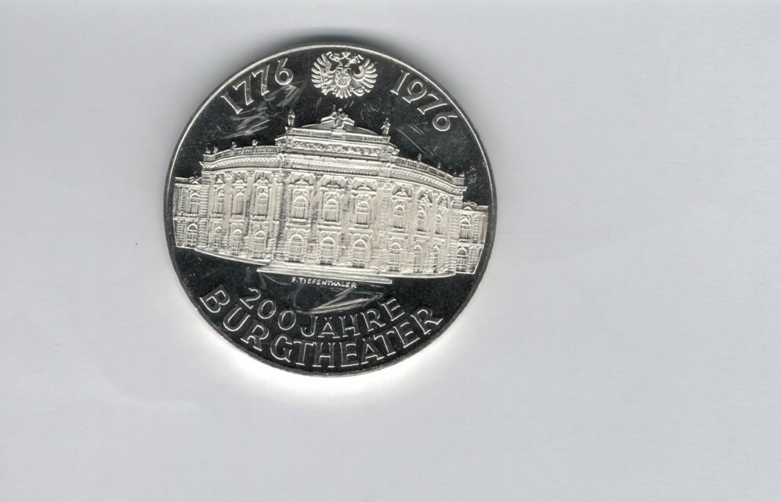  100 Schilling 1976 200 Jahre Burgtheater Wien Kratzer 15,36g f Österreich Spittalgold9800 (01914/11)   