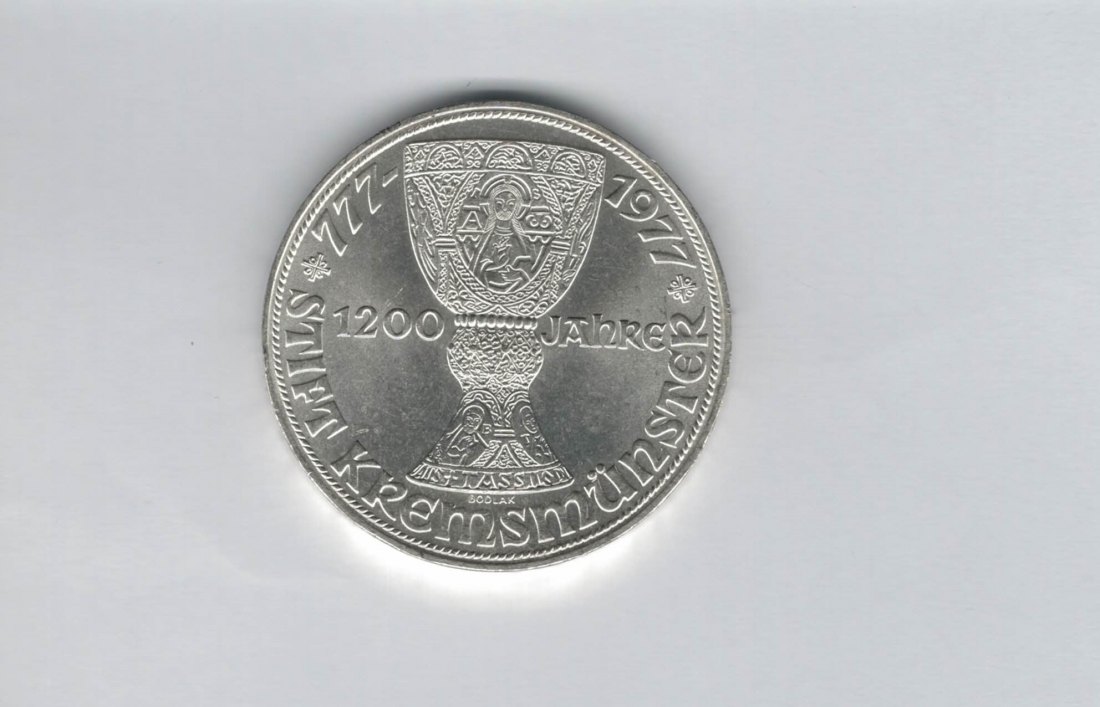  100 Schilling 1977 Stift Kremsmünster 1200 Jahre Tassilokelch Ag Österreich 2.Rep (01914/14)   