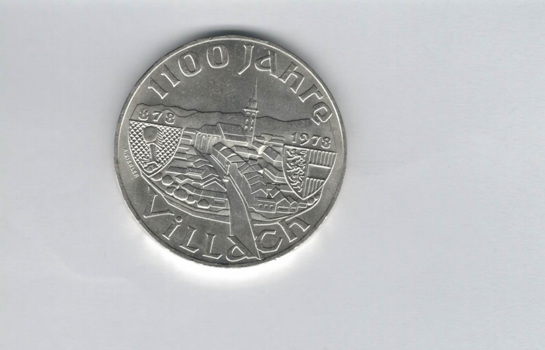  100 Schilling 1978 1100 Jahre Villach/Kärnten silber Österreich 2. Republik (01914/19)   