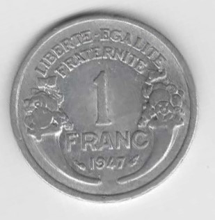  1 Francs Frankreich 1947  C  (N226)   