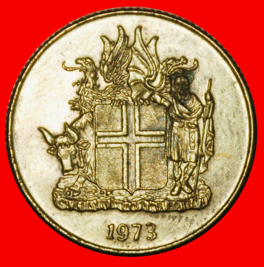  Ⰶ GREAT BRITAIN AND CANADA (1957-1975): ICELAND ★ 1 CROWN 1973 4 SPIRITS!★LOW START ★ NO RESERVE!   