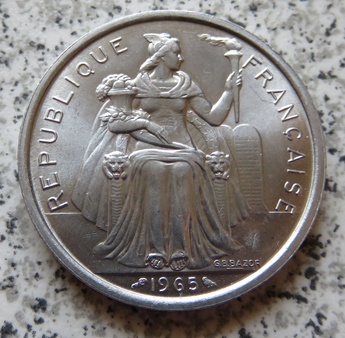  Französisch Polynesien 5 Francs 1965   