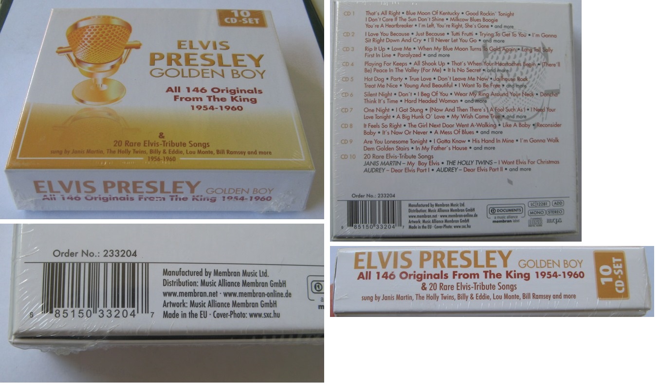  Elvis Presley-Golden Boy-10 CD Set -All 146 Originals From The King 1954/1960-original box   