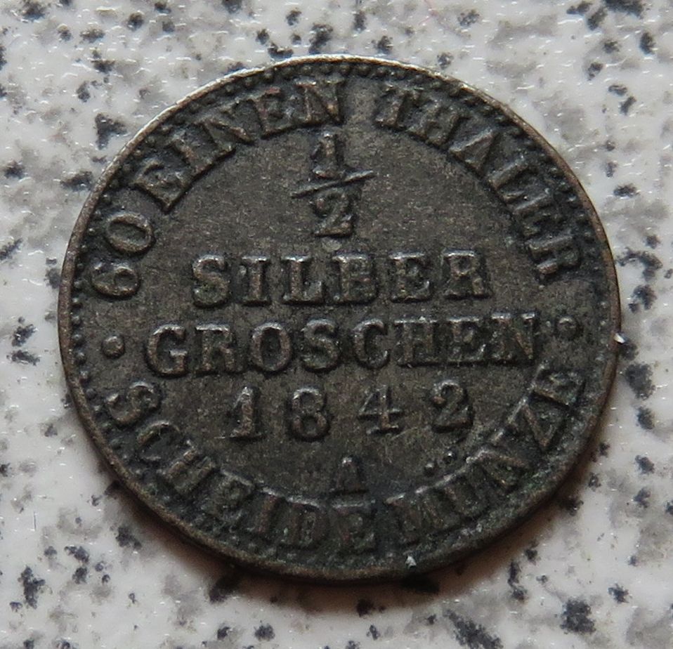  Preussen 1/2 Groschen 1842 A   