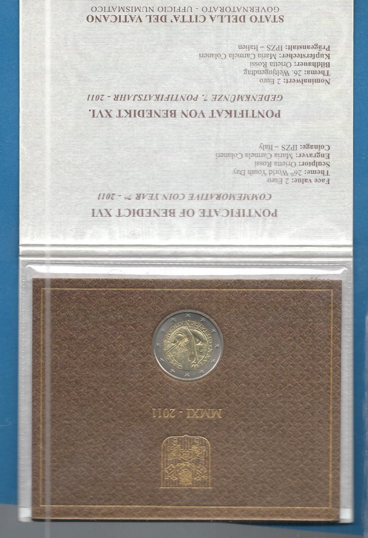  Vatikan 2 Euro Gedenkmünze 2011 OVP Top Frank Maurer Koblenz AF706   