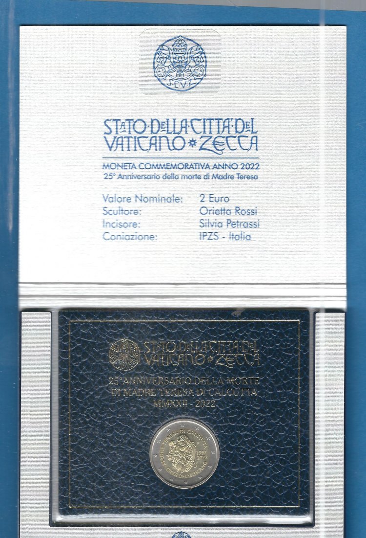  Vatikan 2 Euro Gedenkmünze 2022 OVP Top Frank Maurer Koblenz AF719   