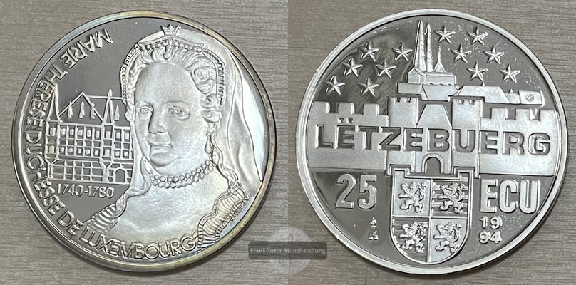  Luxemburg  25 ECU   1994  Marie Therese   FM-Frankfurt   Feinsilber: 21,07g   