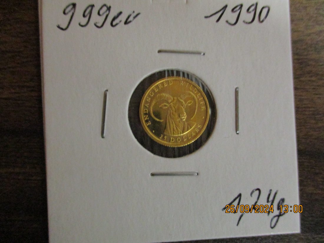  25 Dollars 1990 Cook Islands  Goldmünze 999er Gold 1,24 Gramm Wildlife   