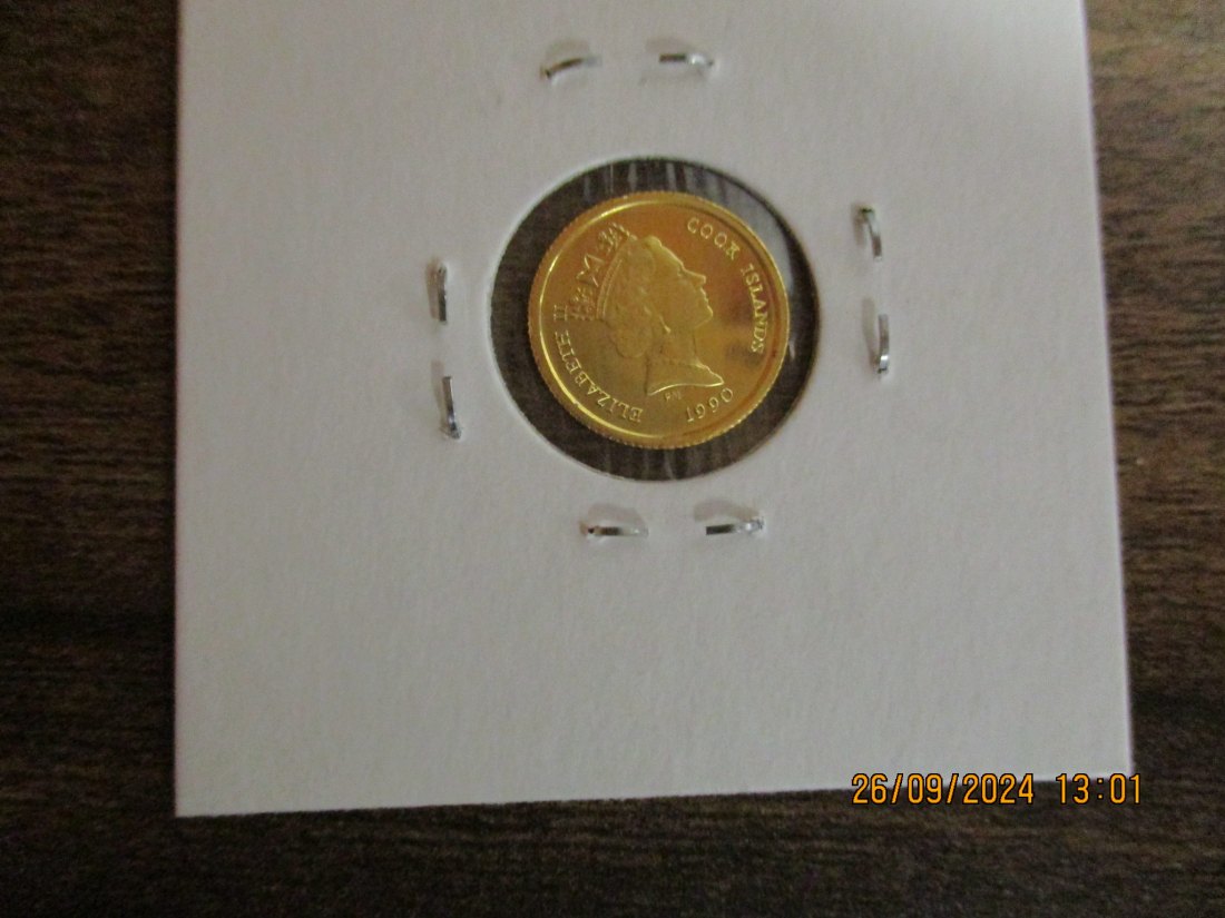  25 Dollars 1990 Cook Islands Löwe Goldmünze 999er Gold 1,24 Gramm Wildlife   