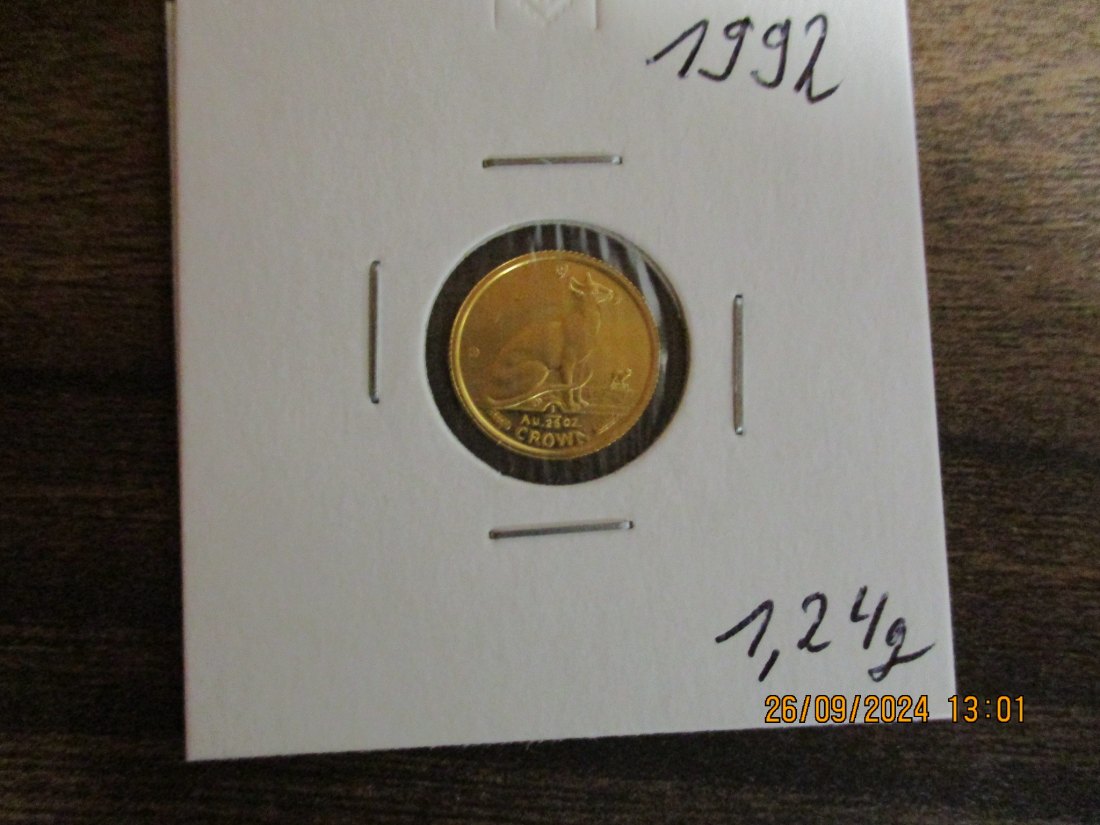  Isle of Man Goldmünze 999er Gold 1,24 Gramm   