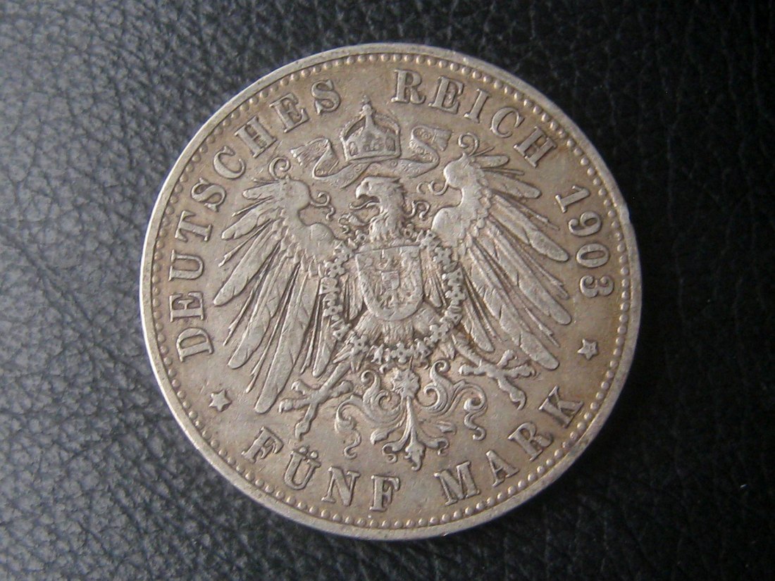  5 Mark Kaiserreich Wilhelm II. 1903; 900er Silber, 25 Gramm Feingehalt   