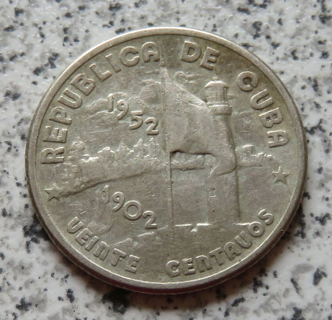  Cuba 20 Centavos 1952   