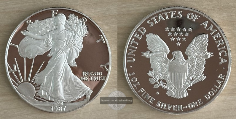  USA, 1 Dollar  1987  Walking Liberty     FM-Frankfurt Feinsilber: 31g   