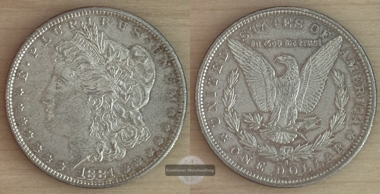  USA  1 Dollar  1881 S  Morgan Dollar FM-Frankfurt Feinsilber: 24,06g   