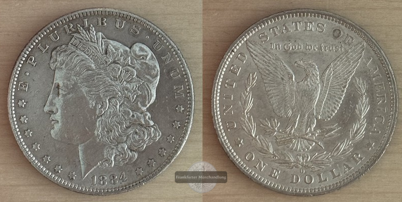  USA  1 Dollar  1884 O  Morgan Dollar  FM-Frankfurt Feinsilber: 24,06g   