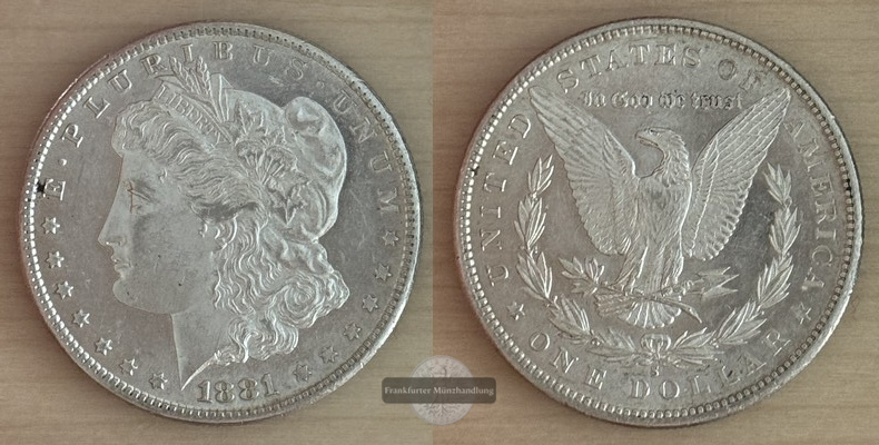  USA  1 Dollar  1881 S  Morgan Dollar FM-Frankfurt Feinsilber: 24,06g   