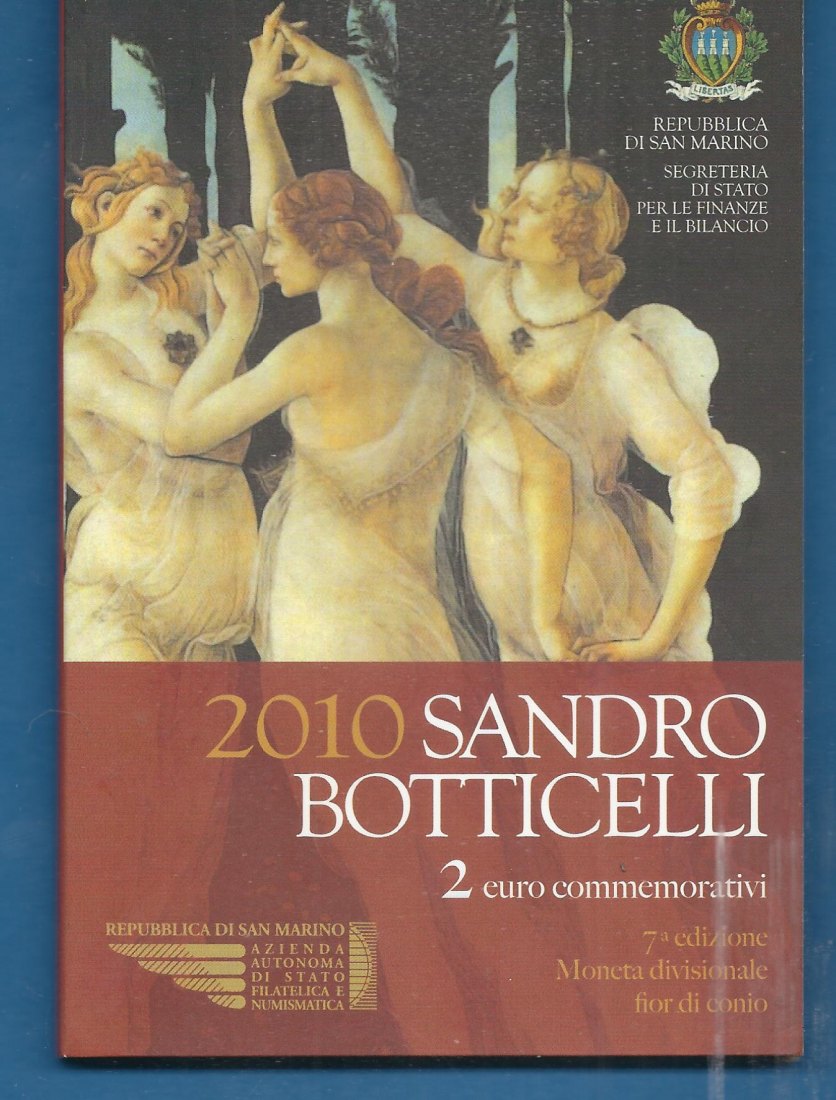  San Marino 2 Euro Gedenkmünze Botticelli 2010 Frank Maurer Koblenz AF762   