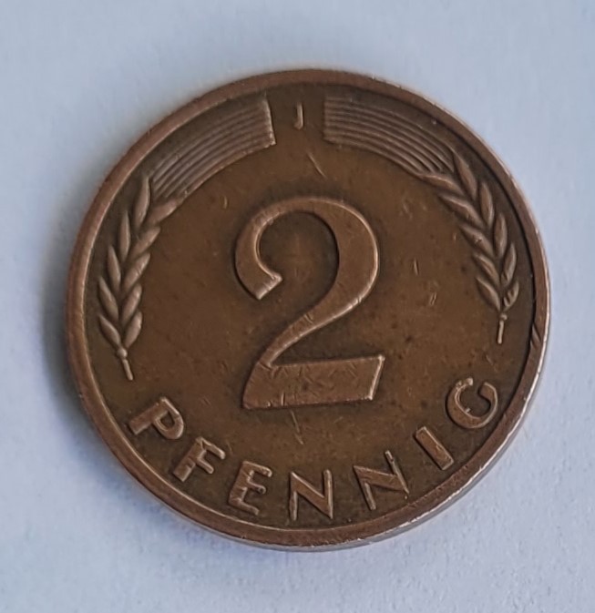  2 Pfennig Jahrgang 1969 (J) BRD Umlaufmünze Magnetisch, gut erhal   