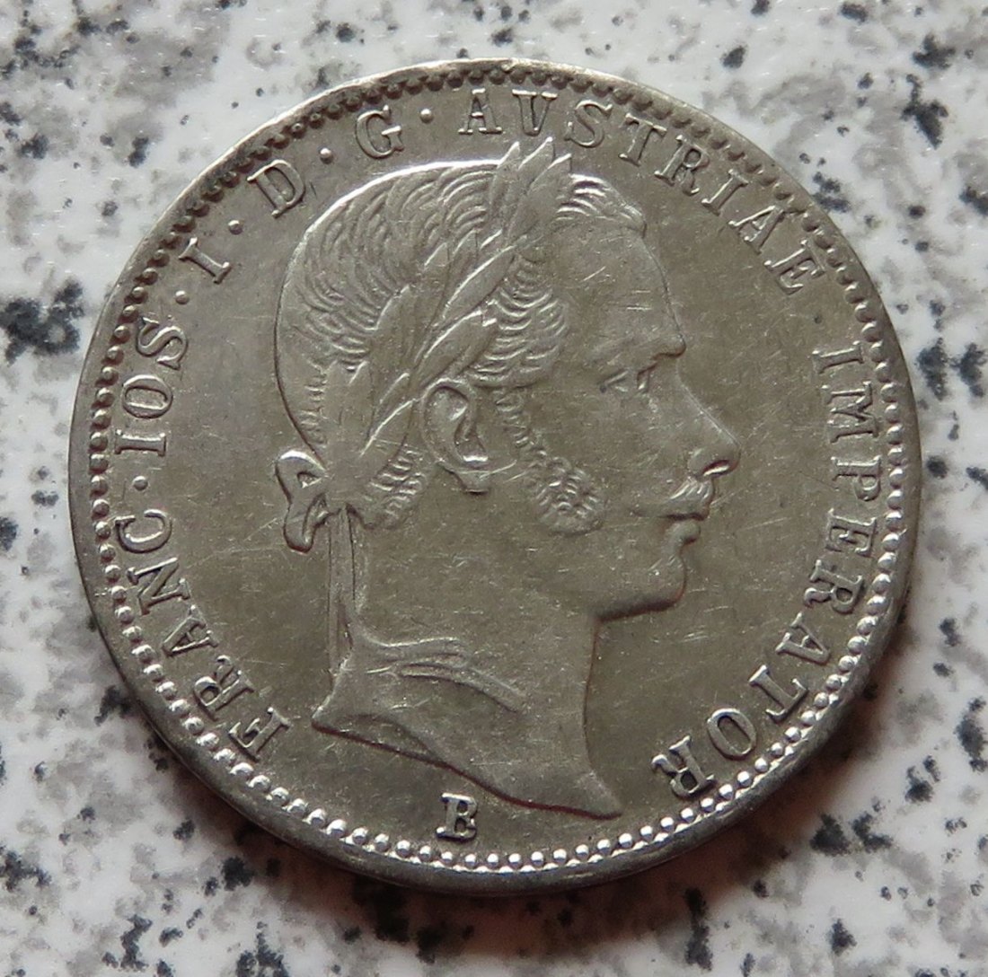  Österreich 1/4 Florin 1860 B   