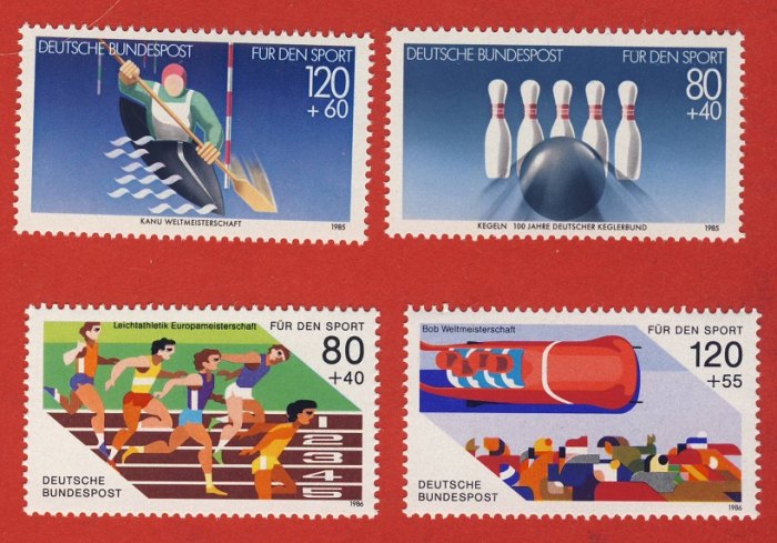  Bund 1985/86 2 Sätze Mi.1238 - 1239 Sport + Mi.1286 - 1287 Sport Postfrisch   