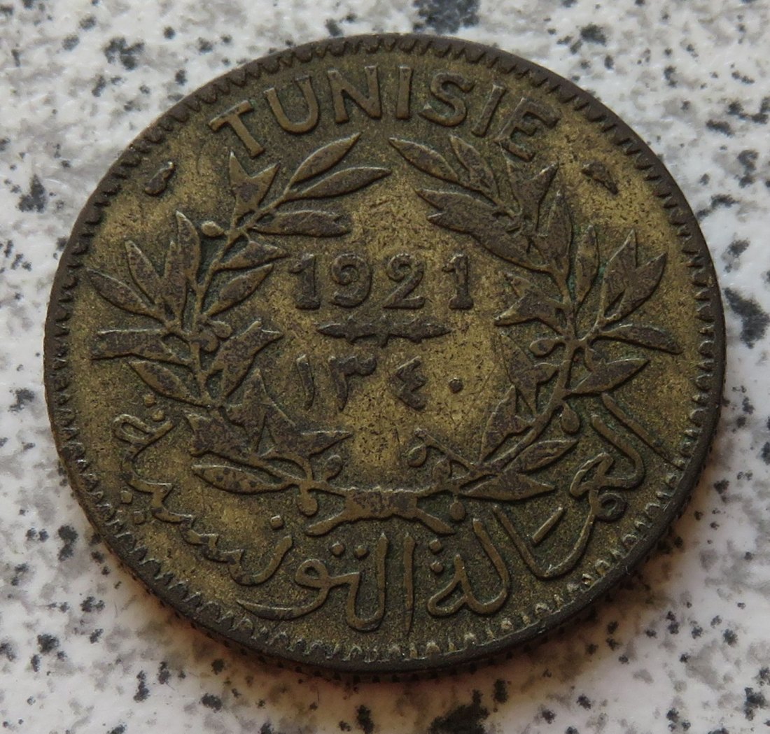  Tunesien 2 Francs 1921   