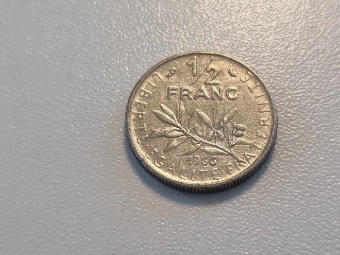  Frankreich 1/2 Franc 1966 Umlauf   