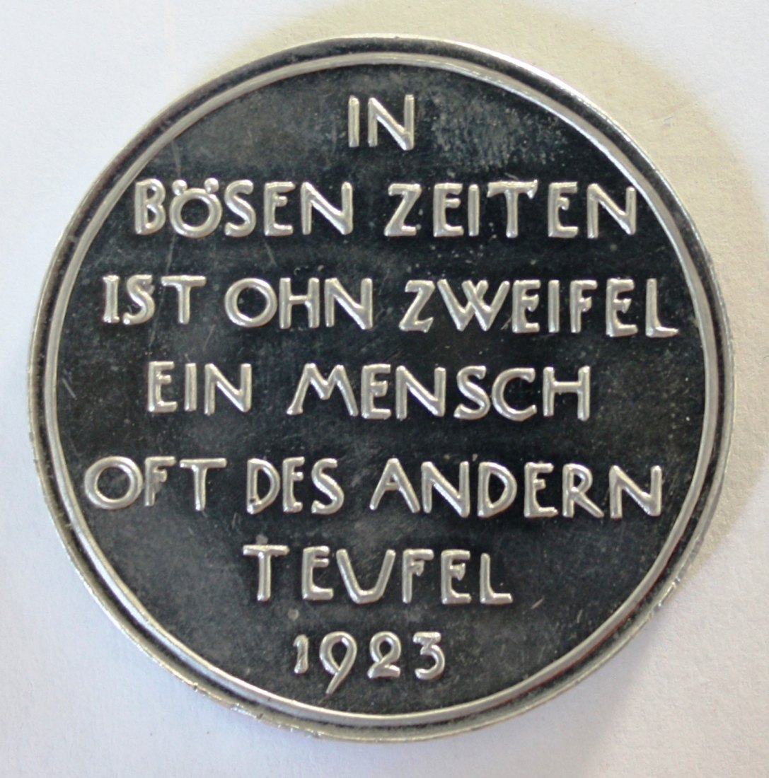  Medaille Inflation Hungertaler 1923 Fritz Hörnlein Dresden Wucher Getreidewucher Aluminium ex PP   