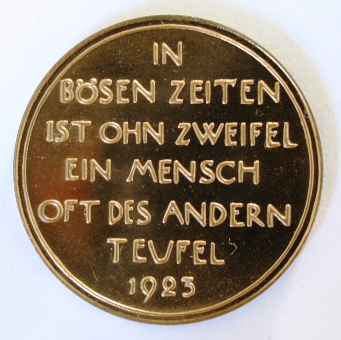  Wuchermedaille 1923 Fritz Hörnlein Dresden Getreide Wucher Spekulation Kupfer, vergoldet ex PP   