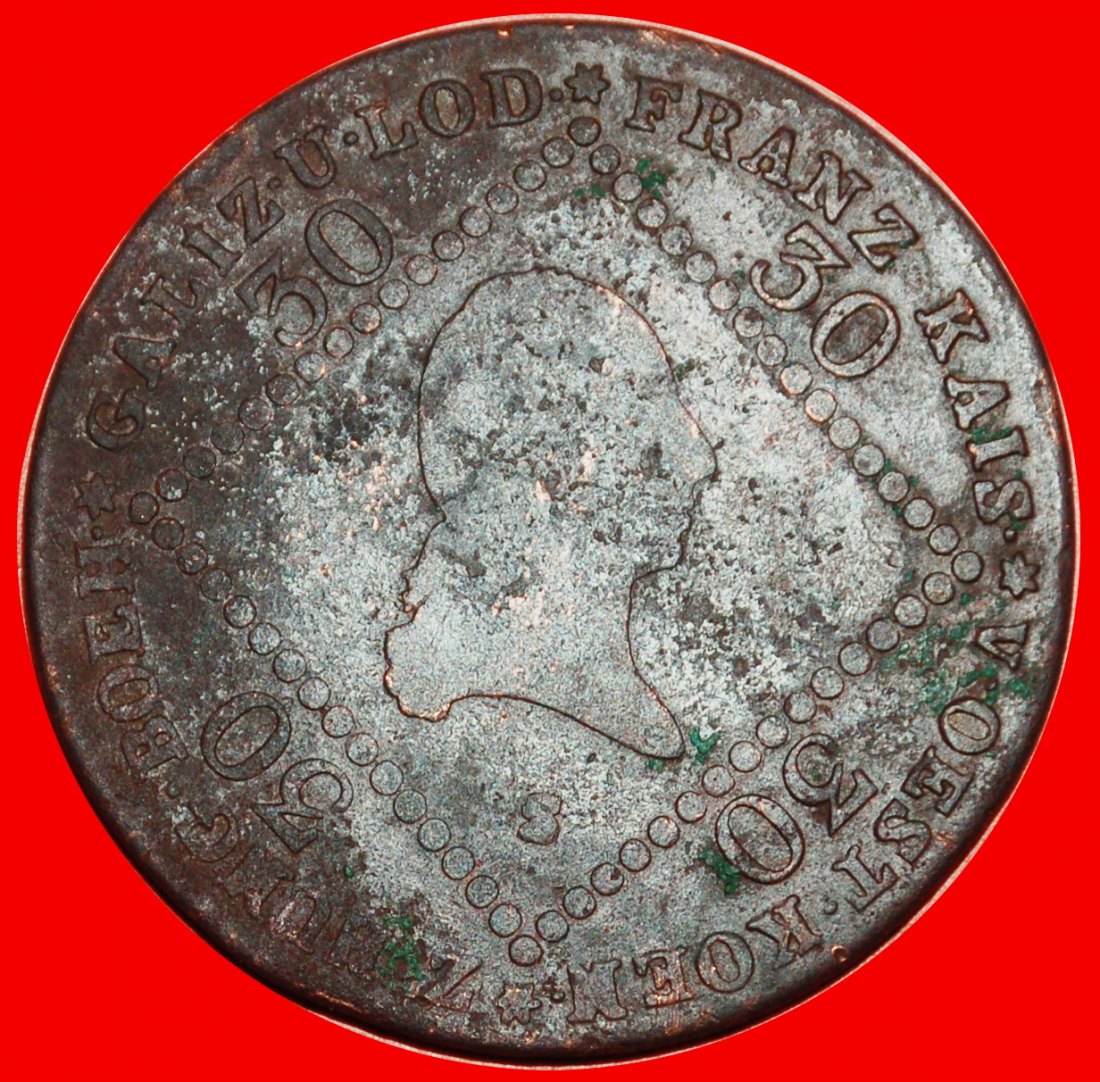  Ⰶ HUNGARY (SLOVAKIA) 1807-1811:AUSTRIA★30 KREUZERS 1807S FRANCIS I (1792-1835)★LOW START★NO RESERVE!   