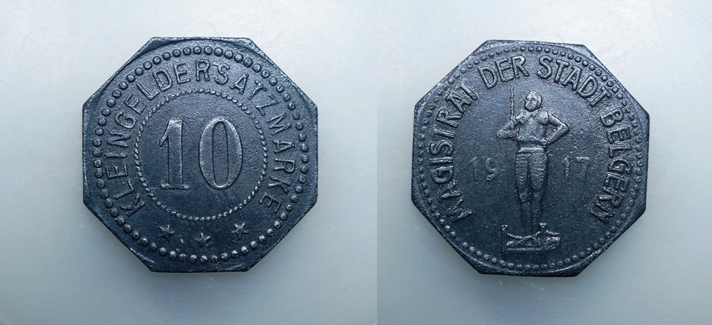  Notgeld, Belgern, 10 Pfennig 1917, Zink   