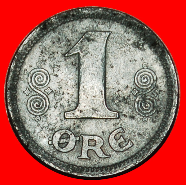  Ⰶ IRON RARE (1918-1919): DENMARK ★ 1 ORE 1919! CHRISTIAN X (1912-1947)!★LOW START★NO RESERVE!   