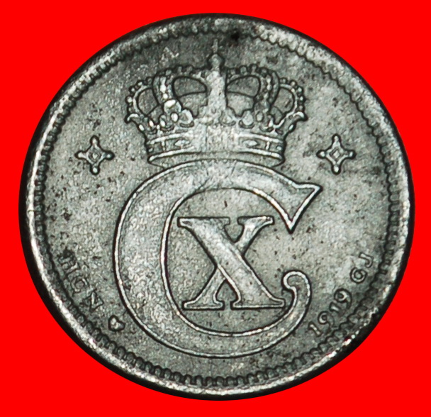  Ⰶ IRON RARE (1918-1919): DENMARK ★ 1 ORE 1919! CHRISTIAN X (1912-1947)!★LOW START★NO RESERVE!   