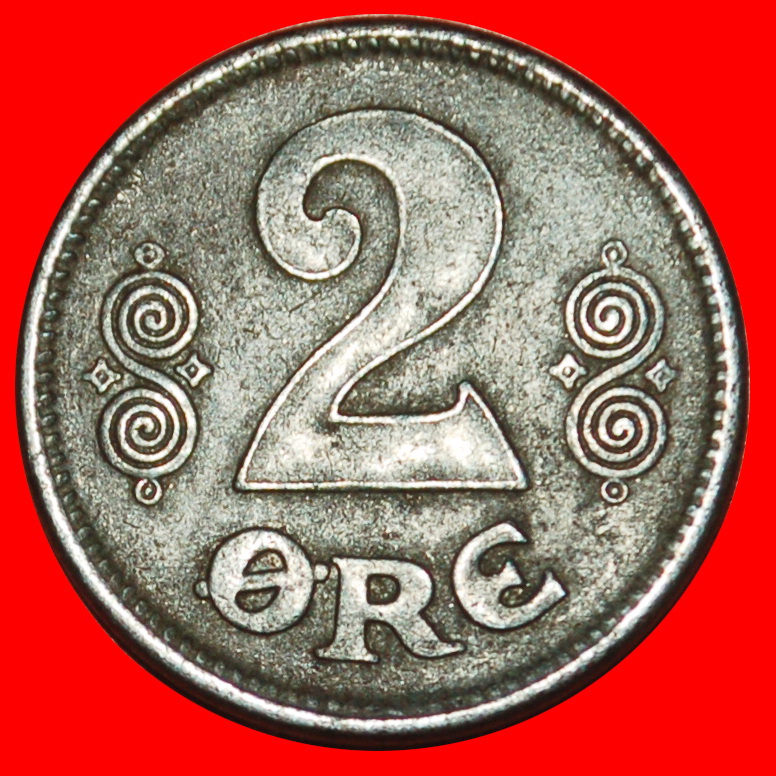  Ⰶ IRON RARITY (1918-1919): DENMARK ★ 2 ORE 1919! CHRISTIAN X (1912-1947)!★LOW START★NO RESERVE!   