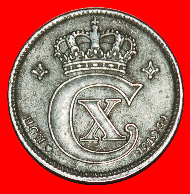  Ⰶ IRON RARITY (1918-1919): DENMARK ★ 2 ORE 1919! CHRISTIAN X (1912-1947)!★LOW START★NO RESERVE!   