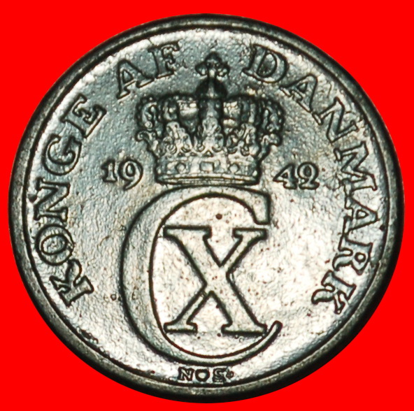  Ⰶ OCCUPATION BY GERMANY (1941-1946): DENMARK★1 ORE 1942! CHRISTIAN X 1912-1947★LOW START★NO RESERVE!   