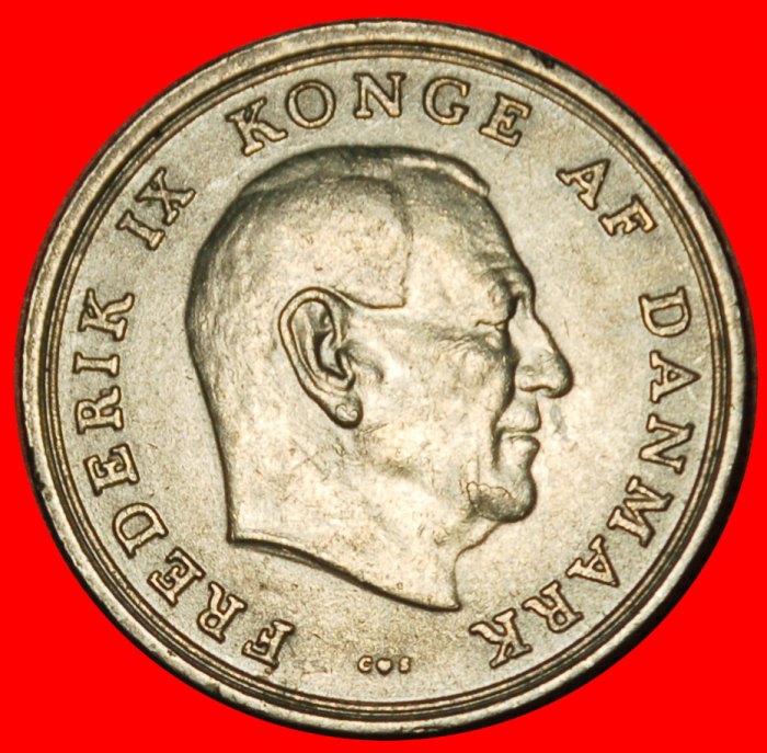  Ⰶ GRÖNLAND und FÄRÖER (1960-1972): DÄNEMARK ★ 1 KRONE 1966! FREDERIK IX. (1899-1972) ★OHNE VORBEHALT   