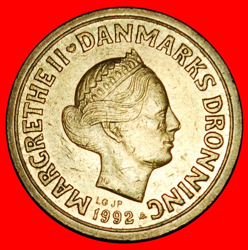  Ⰶ DAS 2. BILDNIS 1989-1993:DÄNEMARK★10 KRONER 1992 UNGEWÖHNLICH★MARGRETHE II. (1972-)★OHNE VORBEHALT   