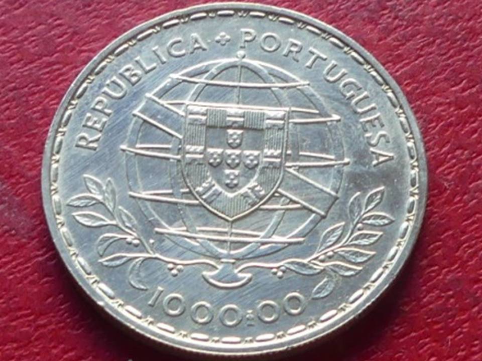  Silbermünze Portugal 1000 Escudos 1980   