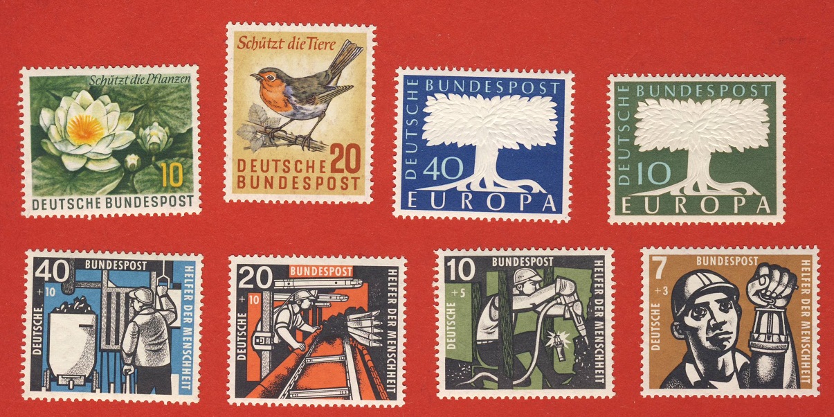  Bund 1957 3 Sätze Mi.268 - 269 + Mi.270 - 273 + Mi.274 - 275 Postfrisch   