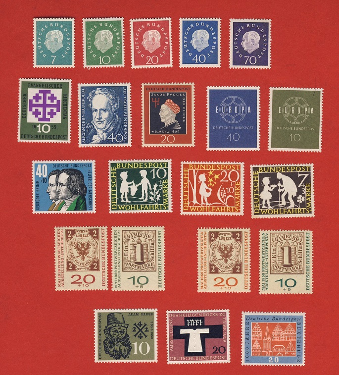  Bund 1959 mit Sätze + Marken Mi.310a + 311a + Mi. 310b - 311 b. + Mi.311b  Postfrisch   