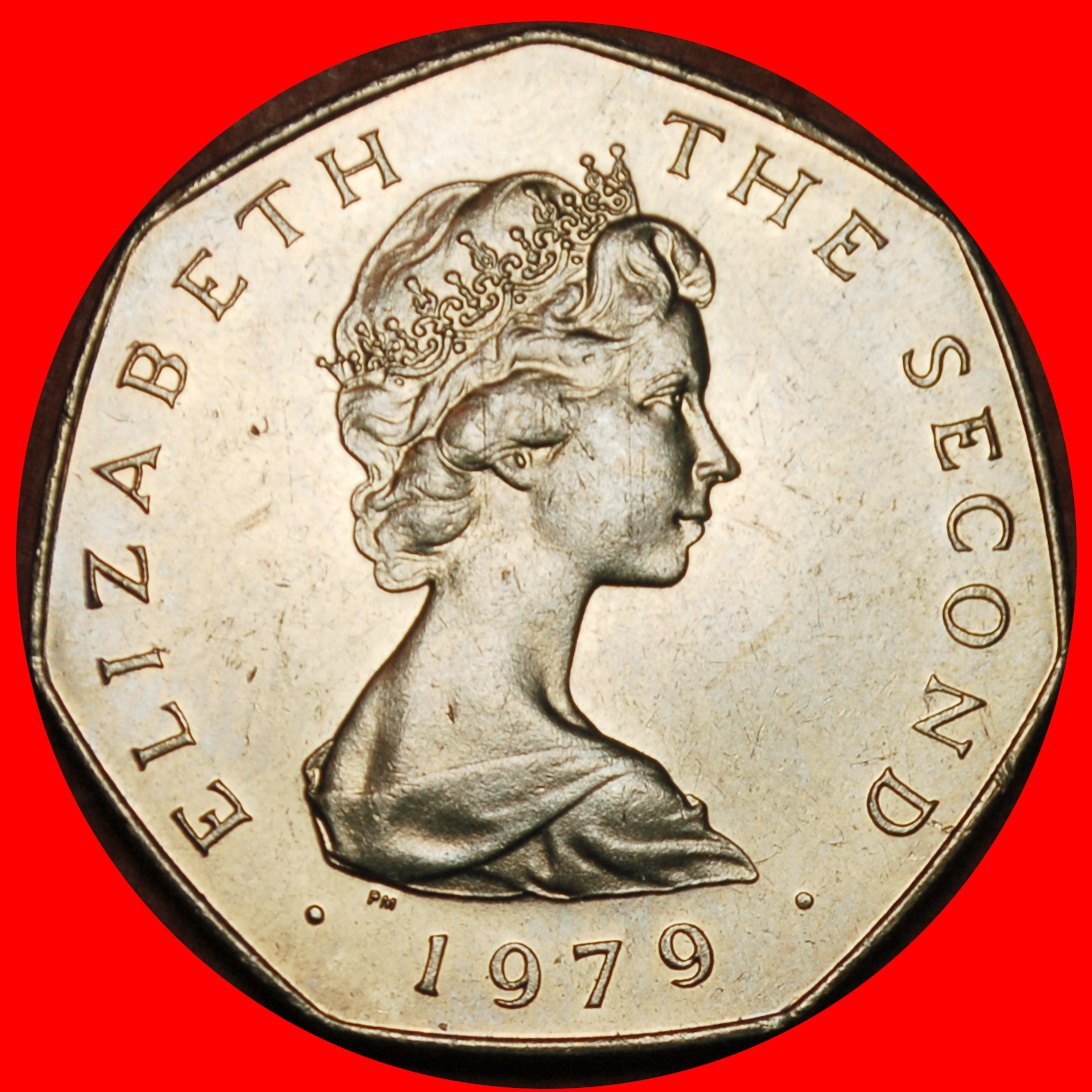  Ⰶ GROSSBRITANNIEN (1976-1979): INSEL MAN★ 50 PENCE 1979AA BU! ELISABETH II 1953-2022★OHNE VORBEHALT!   