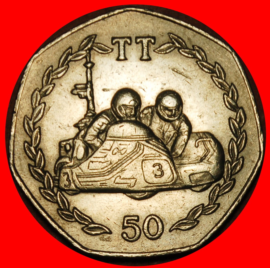  Ⰶ GROSSBRITANNIEN: INSEL MAN★ 50 PENCE 1984AA MOTORRAD SELTEN★ELISABETH II 1953-2022★OHNE VORBEHALT!   